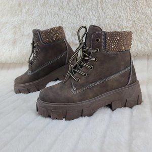 Cape Robbin Luciana Combat Boot - Brown